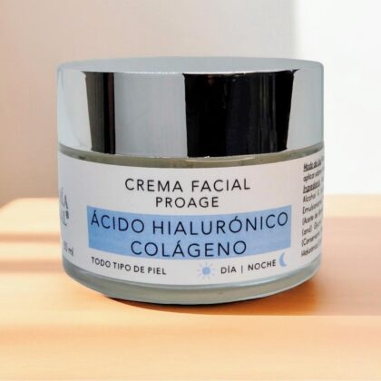 crema facial natural de acido hialuronico y colageno